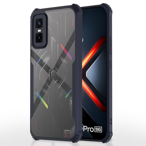 Image of Pikkme Back Cover for Infinix GT 30 Pro 5G | Ultra Hyrbid | Full Camera Protection | Raised Edge | Crystal Clear Transparent Bumper Case (Blue)