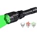 Produktbild BESTSUN Jagd Taschenlampe mit austauschbarer rot/grün/weißer LED, Rotlicht Jagdtaschenlampe 350 Yards Predator Taschenlampen mit Druckschalter Akku und Ladegerät