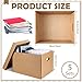 Kritkin 5 Pcs Acid Free Archival Record Storage Cartons Bulk 15 x 12 x 10 Inch Acid Free Box Buffered Corrugated Board Photo Storage Box for Storing Documents Magazines Photos Cards Prints (Kraft)