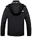 KEFITEVD Arbeitsjacke Herren Winter Warm Jacke Wasserdicht Softshelljacke Angeljacke Viele Taschen Fleece Allwetterjacke Outdoor Thermo Wanderjacke Schwarz 2XL