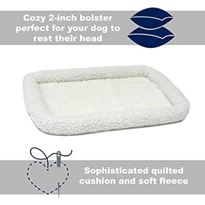 MidWest Homes for Pets Dog Bed 18L-Inch White Fleece Dog Bed or Cat Bed w/ Comfortable Bolster | Ideal for "Toy" Dog Breeds & Fits an 18-Inch Dog Crate | Easy Maintenance Machine Wash & Dry MidWest Homes for Pets Dog Bed 18L-Inch White Fleece Dog Bed or Cat Bed w/ Comfortable Bolster | Ideal for “Toy” Dog Breeds & Fits an 18-Inch Dog Crate | Easy Maintenance Machine Wash & Dry