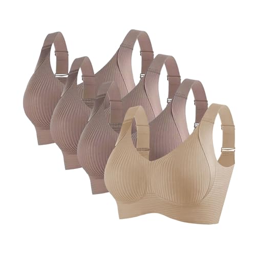 Sujetador push up sin aros para mujer, pechos grandes, sujeción fuerte, elegante, cuello en V, minimalista, transpirable, cómodo, sujetador, ligero, adecuado para el día a día, Ae, XL