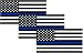 3 - Thin Blue Line 2" x 1" Decal Sticker United States Flag Police Law Enforcement Helmet, License Plate, iPhone