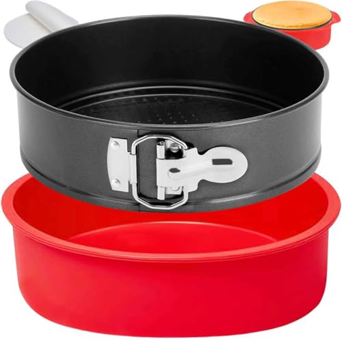 Springform Pan 9 Inch Nonstick, 9 Springform Cheesecake Pan with Silicone Protector, Leakproof Spring Form Pan for Cheesecake, 9 Inch Springform Cheese Cake Pans for Baking with 50 Parchment Paper