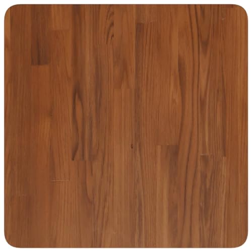 Image of Square Tabletop, Durable Solid Oak Wood, Dark Brown Finish, Medium Size, Ideal for Dining Rooms & Restaurants, Easy Maintenance