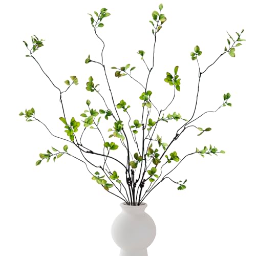 ZOCOYUU 4 Stück Künstliche Ficus-Zweige Künstliche Eukalyptus-Stiele 95cm/35 4 Künstliche Stiele Künstliche Pflanzen Olivenbaum für Heimdekoration Tische Vasen Gartendekoration (4 Stück Künstliche