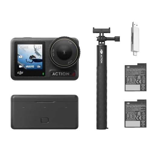 DJI Osmo Action 4 Essential Combo, Action Camera 4K/120fps with a 1/1.3-Inch Sensor, Stunning Low-Light Imaging Underwater Camera, 10-bit & D-Log M Color Performance Vlogging Camera, 1770mAh Battery