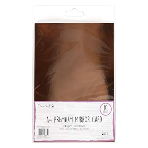 Dovecraft Essentials-Paper & Card-A4 Mirror Card 240gsm, Rose Gold (10 Pack) Cover