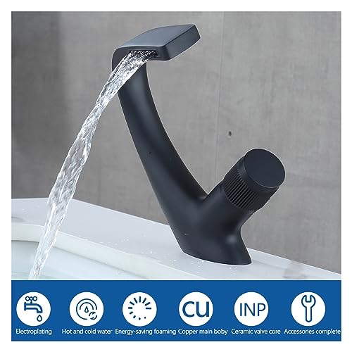 Robinet mitigeur noir et chrome MP08 silver pour lavabo monotrou de salle de bain - 8