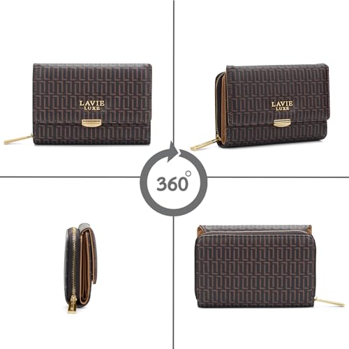 Image of Lavie Luxe Women's Lucie Emboss Medium Trifold Wallet | Gift for Women