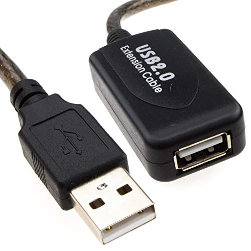 kenable USB 2.0 Active Repeater Extension Cable A Male to A Female Lead 10m Black