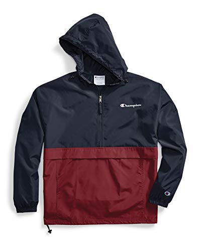 Champion Color Blocked Packable Jacket Navy/Cherry Pie MD
