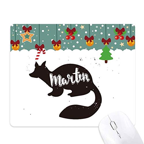 Alfombrilla de ratón Marten con estampado de animales blanco y negro antideslizante