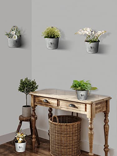 3 Pcs Farmhouse Metal Wall Planter - Rustic Hanging Vase Decor, Outdoor Galvanized Country Artificial Plants Flowers Box Holder Pocket, Garden Balcony Home Chic Decoration #TOP7