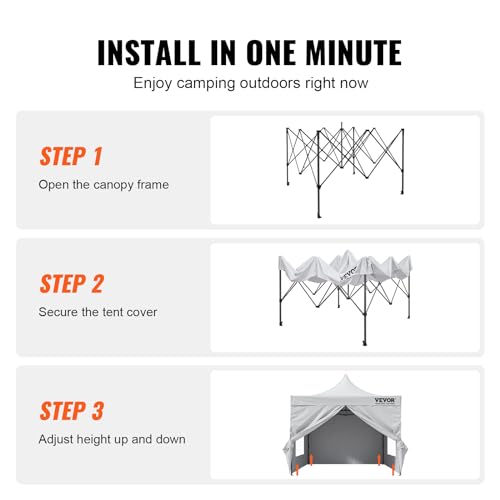 Vevor 10X10 CANOPY WHITE Ft Pop Up Canopy With Removable Sidewalls thumb #4
