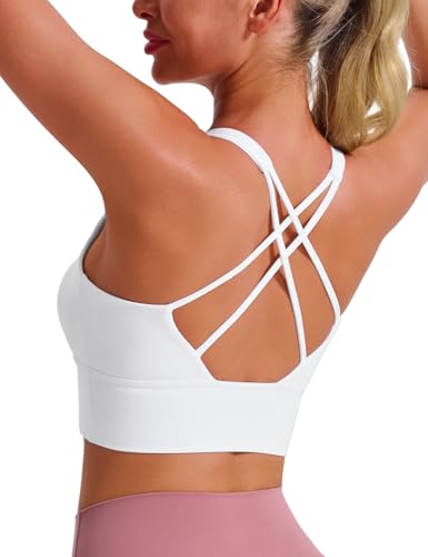 BONSHAPE Criss-Cross High-Support Padded Sports Bra (White)