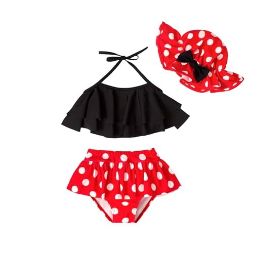 Magic Park 3M-3T Baby Girl Bikini Sets 3 Piece Swimsuit Toddler Girls Bathing Suit with Hat Beach Swimwear
