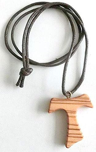 GTBITALY 10.444.90 LAC Necklace Cross 4 cm Saint Francis Assisi Olive Wood Peace Communion