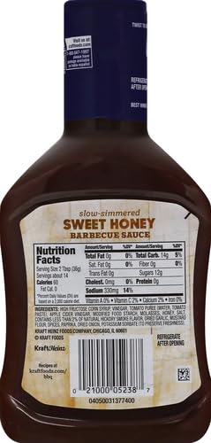 Image of Kraft Hint of Honey Slow-Simmered Barbecue BBQ Sauce, 18 oz Bottle (Pack of 3)