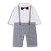 Baby Boy Romper Jumpsuit Toddler Outfits Suit Set with Bowtie & Straps