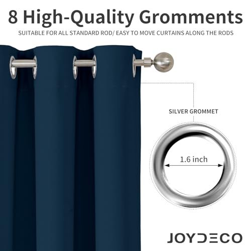Rideaux occultants bleu marine 132x304 cm isolants Joydeco pour salon - 5