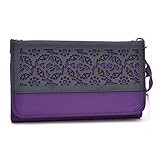 Easy device access^Rear Zippered Compartment^One Card Slot^Soft leatherette lining for protection against scratching^Wrist strap for carrying the wallet clutch on wrist