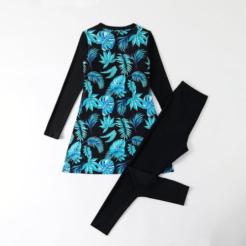 Womens Burkini Swimsuits 2 Piece Muslim Modest Swimwear Islamic Full Body Swimming Top Pants Long Sleeve Rash Guard4