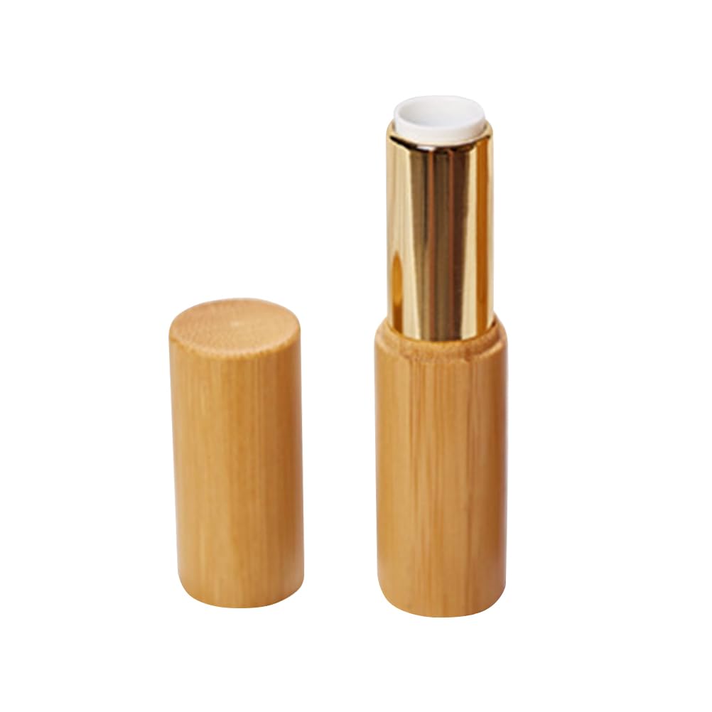 Garneck 2sets Diy Homemade Lipstick Tube Bamboo Jar (12.1mm) Unique and Classic Design Push Wheel Mechanism for Travel/work/daily Use 3pcs*2