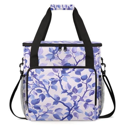 Pastel Flower Coffee Maker Carrying Bag, Portable Travel Storage Tote Bag Compatible with K-Mini or K-Mini Plus, Single Serve Coffee Brewer Carrying Case with Multiple Pockets & Shoulder Strap
