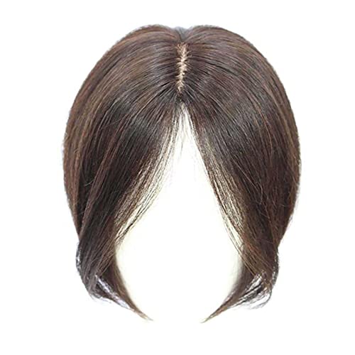 Cabelo feminino superior, cabelo humano da parte média superior real, peruca superior para mulheres