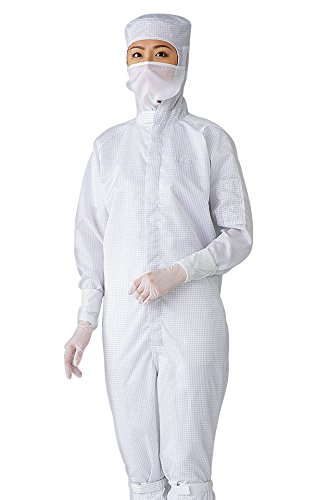 アズワン アズピュアCRウェア 11120BW(フード一体・センターファスナー) 白 L /1-2279-02