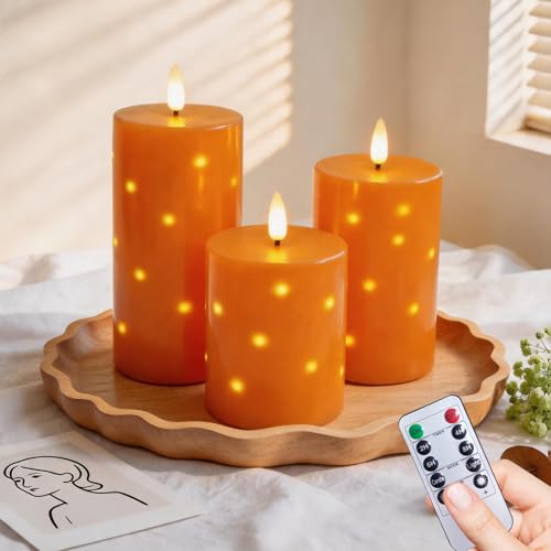 Bougies LED orange à guirlande intégrée et effet flamme vacillante