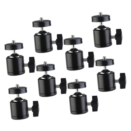 Mikinona 8pcs Camera Tripod Adapter Ball Head Tripod Camera Ball Head Adapter Camera Ball Head Mount Camera Tripod Accessories Camera Tripod Ball Head Mount Camera Ball Mount Metal Black