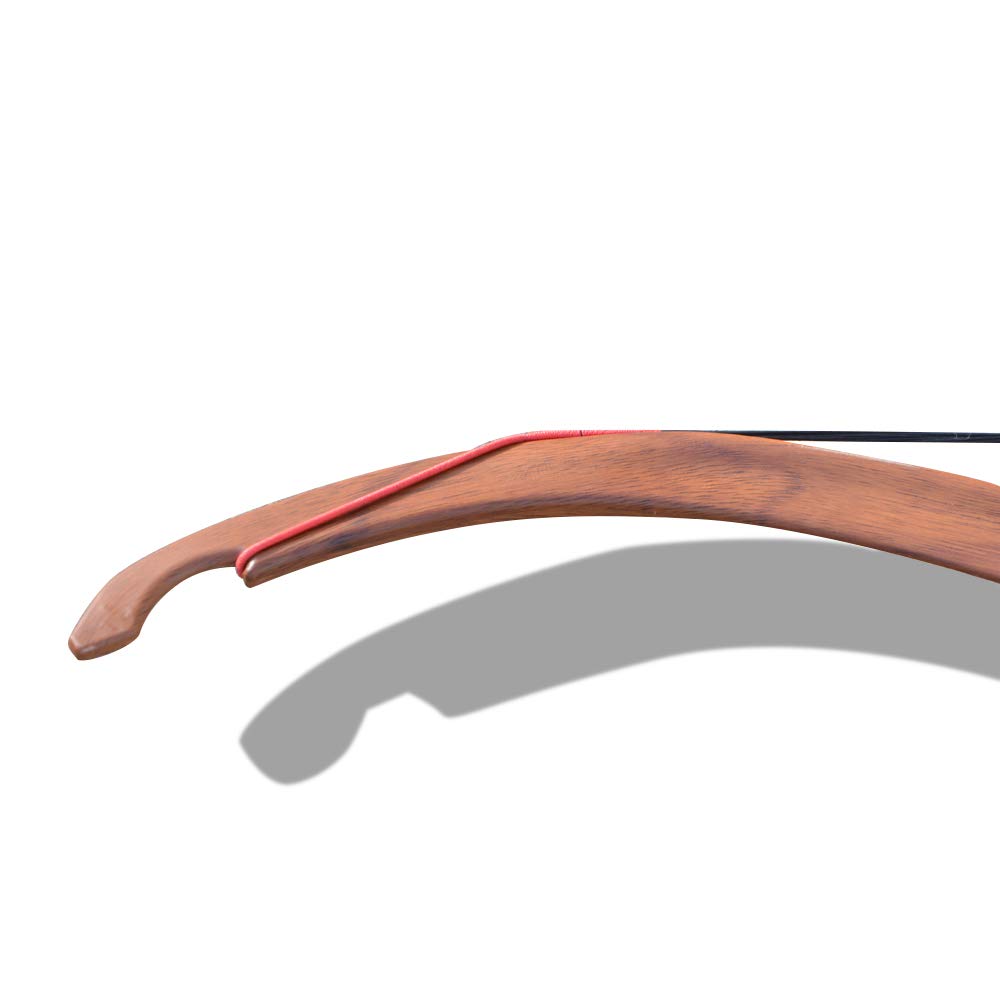 SHARROW Tiro con L'Arco Tradizionale Arco Ricurvo 20lbs Arco in Legno Longbow Fatto a Mano con 3 Frecce per Il Gioco di Pratica di Caccia per Principianti per Adulti