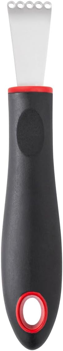 CatCora Citrus Zester, Professional Japanese Stainless Steel Blade For Zesting, Citrus Peel Twists, and Chocolate Curl Garnishes, Ergonomic Soft-Grip Handle