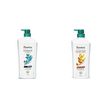 Himalaya Anti Dandruff Shampoo With Tea Tree Removes Dandruff & Soothes Sclap, 1000 ml & Himalaya Damage Repair Protein Shampoo, 700ml