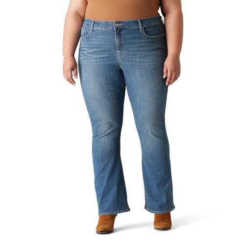 Levi Strauss Signature Women's Size Totally Shaping Bootcut Jeans Mid-Rise Stretch Denim (Also Available, (New) Out of Town, 18 Plus Short