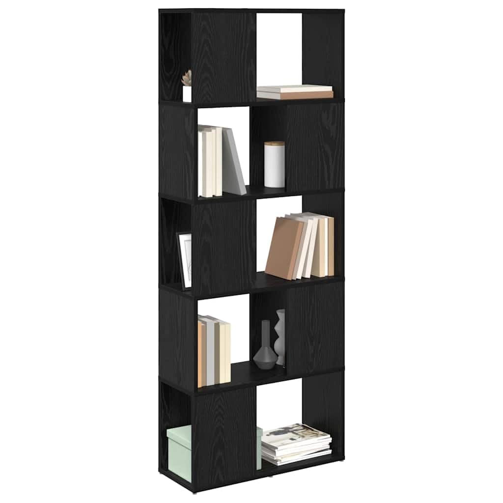 Zestaw 4 mebli telewizyjnych, czarny, 60 x 24 x 156 cm, materiał na bazie drewna, do montażu na ścianie, nowoczesny design, do salonu i sypialni, 4 półki