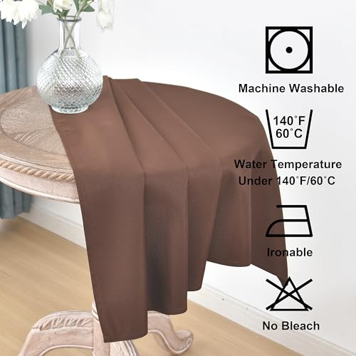 Viiamacki 2PCS Brown Square Small Tablecloth, 24 x 24 Inch, Stain and Wrinkle Resistant Machine Washable Polyester Table Cloth, Fabric Nightstand End Table Cover by Viiamacki - Image 4