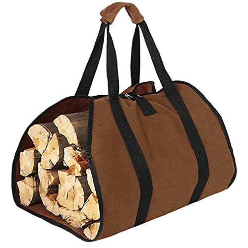 Panier à bois pour bois de cheminée, extra large, porte-bûches, panier en feutre, sac de transport en toile, étanche, portable, avec poignée pour bois d'allumage, cheminée, bois de cheminée (A)