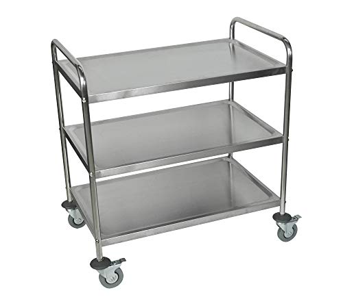 Luxor Stainless Steel 3 Shelf Cart