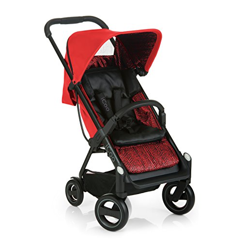Silla de paseo compacta iCOO Acrobat hasta 18 kg con función de tumbado desde el nacimiento, plegable con una mano, ligero - chassis de aluminio, manillar regulable en altura, reflectores - rojo Silla de paseo compacta iCOO Acrobat hasta 18 kg con función de tumbado desde el nacimiento, plegable con una mano, ligero - chassis de aluminio, manillar regulable en altura, reflectores - rojo