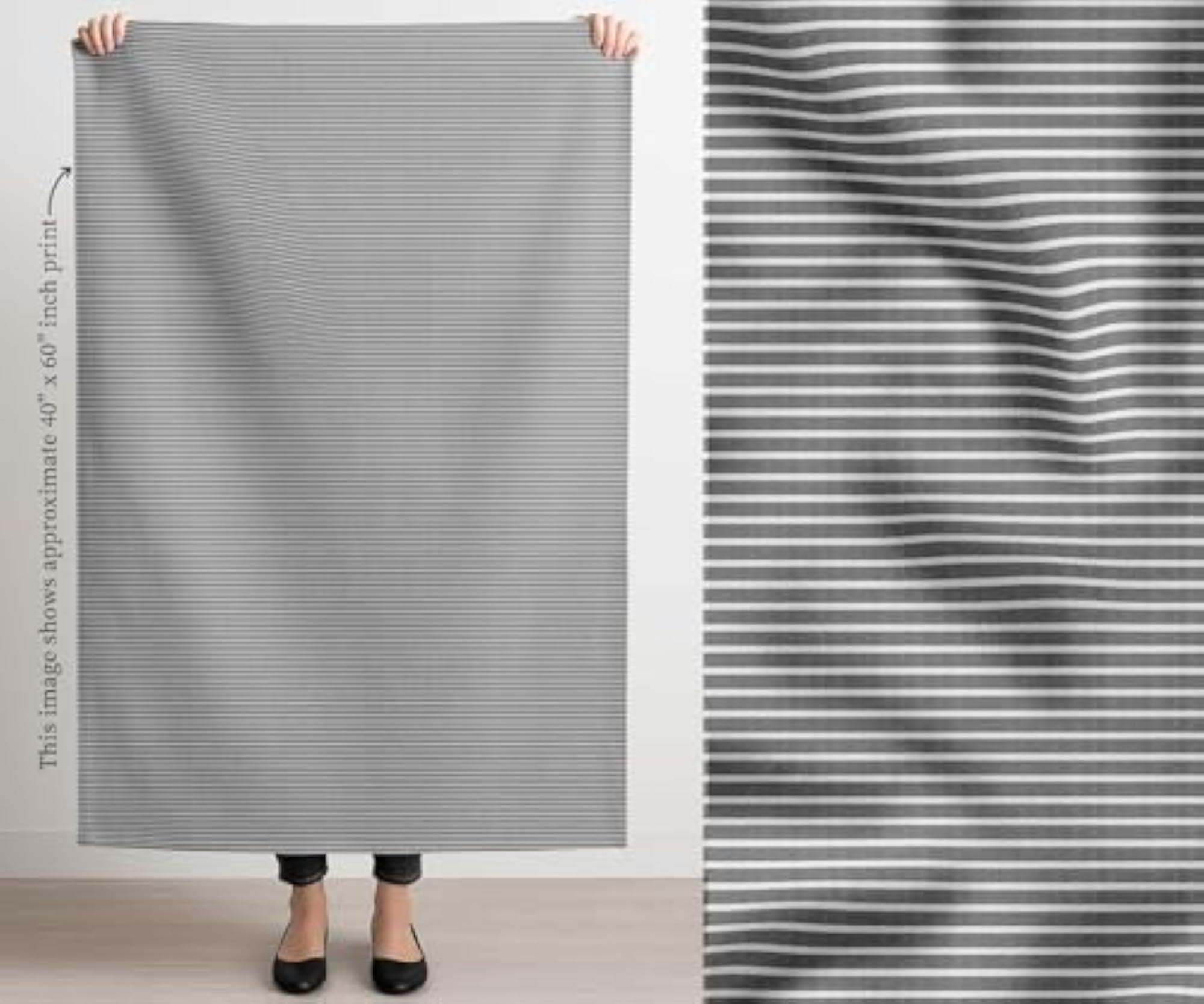 Cotton Canvas Stripe Pattern Fabric, Durable for Crafts