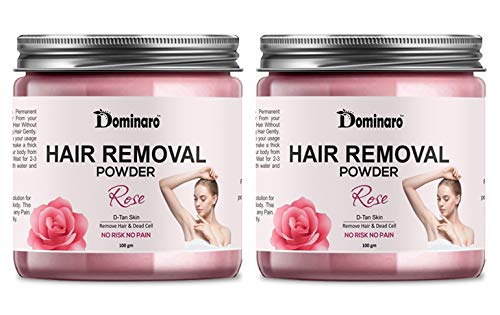 Dominaro Pure Hair Removal Powder in Rose Fragrance-For Underarms, Hand, Legs & Bikini Line Three in one Use For D-Tan Skin, Removing Hair, Remove Dead cell Men & Women- Pack of 2(100 g Each) (B08X15TMW2) Amazon Price History, Amazon Price Tracker