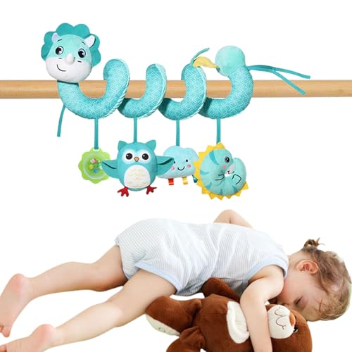Juguete para asiento de coche, sonajero sensorial de peluche Orna con campana incorporada, colorido y sensor de peluche
