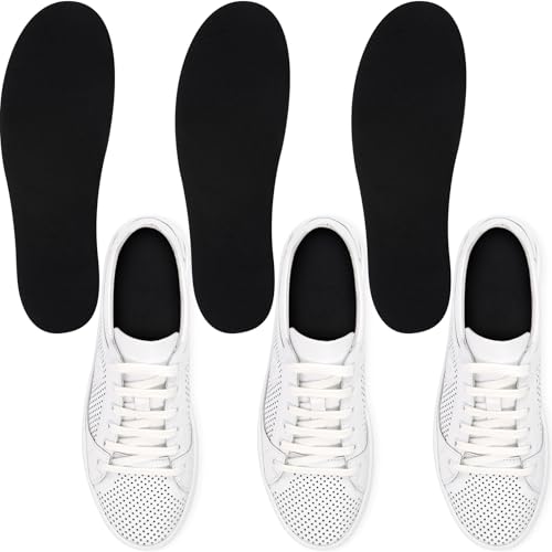 Velmitten 3 Pairs Sockless Shoe Liner No Show Socks Washable Barefoot Shoe Insert Insoles Women Man(Black)