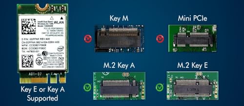 Image of Legacy M.2 Wi-Fi Adapter for Intel 7260 Wireless-AC | 867Mbps WiFi with Bluetooth 4.0 | 2.4GHz & 5GHz Network Card | 7260NGW Internal PC Wi-Fi Adapter