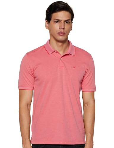 Image of Peter England Men's Premium Branded Regular Fit Half Sleeve Polo T-Shirt | Cotton Rich | Birds Eye Interlock Weave| No Pocket