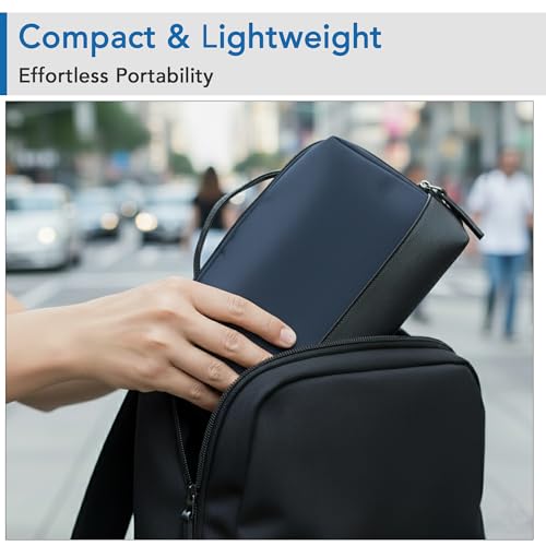 Image of OBLIQUE Siri Tech Pouch Accessories Organizer | Water Resistant Tech Organizer Bag for SD Cards, Hard Drives, Earphones, & Adapters | Premium Faux Leather, Comfortable Hand Carry Strap, Unisex