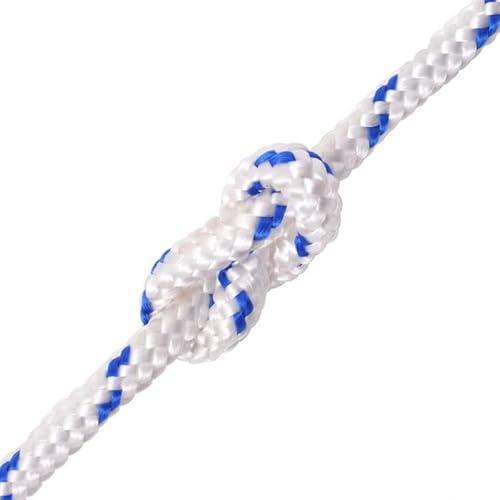Fune per barche in polipropilene, 10 mm, 250 m, colore bianco, per barche, yacht ed esterni, resistente alle intemperie, ai raggi UV, perfetta per ancoraggi e ormeggio